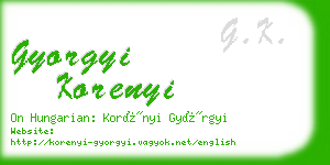 gyorgyi korenyi business card